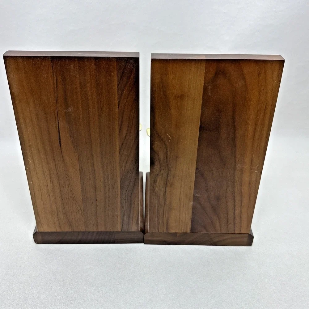 Vintage Art Deco Style Brass Airplane Wooden Bookends Book Ends Wood Plane
